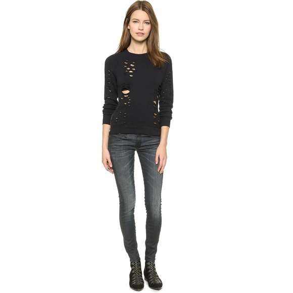 R13 • Dark Steel Waxed Coated Skinny Jeans • 30 - Picture 2 of 8